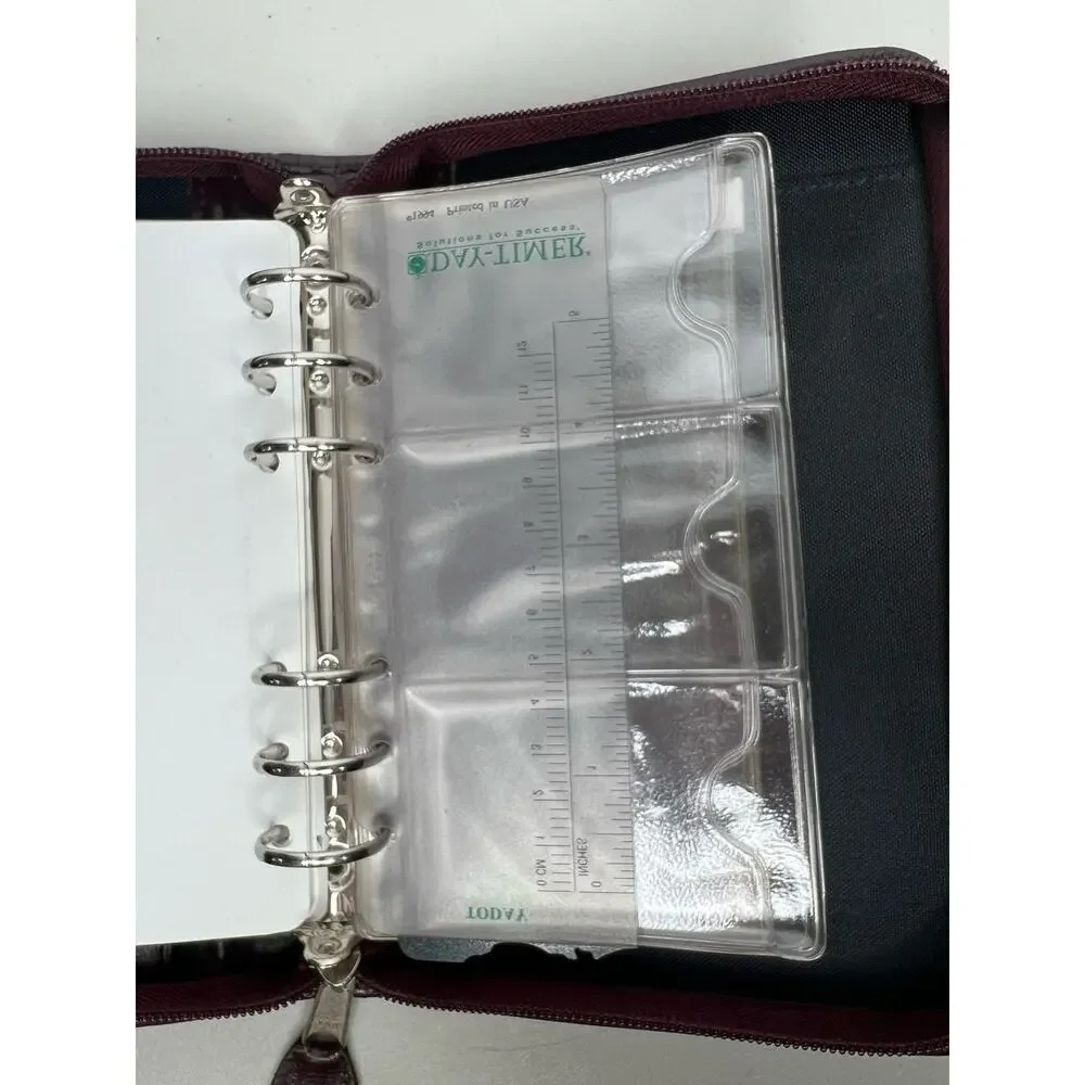 Vintage DayTimer Day Planner Burgundy Faux Leather